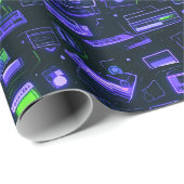 Neon Music Wrapping Paper Geschenkpapier (Rolleneckpunkt)