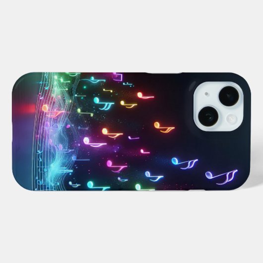 Neon Musical Notes Case-Mate iPhone Hülle (Rückseite (Horizontal))