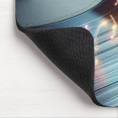 Neon Musical Notes, die aus der Turntable stammen Mousepad (Ecke)