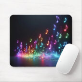 Neon Musical Notes Mousepad (Mit Mouse)