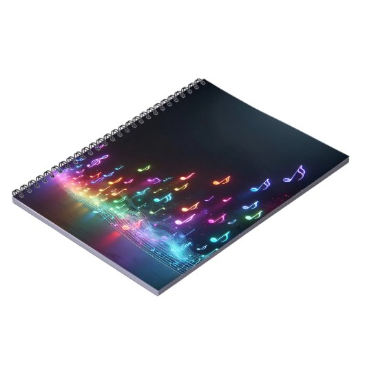 Neon Musical Notes Notizblock (Linke Seite)