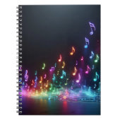 Neon Musical Notes Notizblock (Vorderseite)