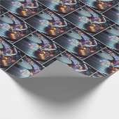 Neon Musical Notes on Turntable Geschenkpapier (Ecke)