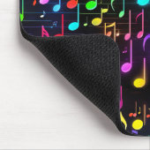 Neon Musiknoten auf schwarz Mousepad (Ecke)