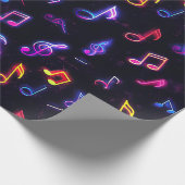Neon Musiknotens Wrapping Paper Geschenkpapier (Ecke)