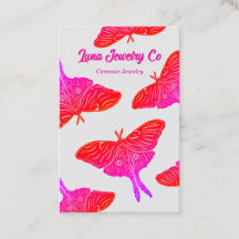 Neon Mystical Luna Moth Business Card