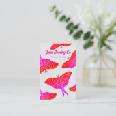 Neon Mystical Luna Moth Business Card Visitenkarte (Stehend Vorderseite)