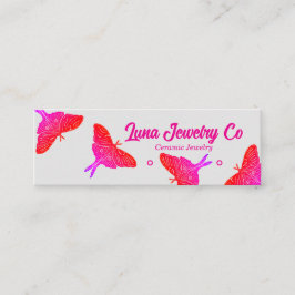 Neon Mystical Luna Moth Jewelry Stud Business Card Mini Visitenkarte