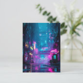 Neon Nach Mitternacht Postkarte (Stehend Vorderseite)