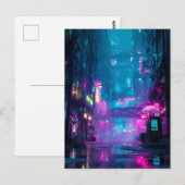Neon Nach Mitternacht Postkarte (Vorne/Hinten)