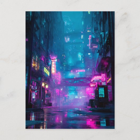 Neon Nach Mitternacht Postkarte (Vorderseite)