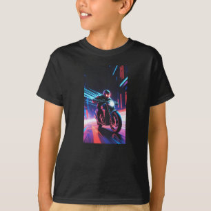 Neon-Nacht-Motorradfahrt Grafik-T-Shirt T-Shirt
