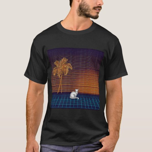 Neon-Nachtwache-Katze T-Shirt (Vorderseite)