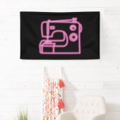 Neon Nähmaschine Zeichen Rosa Banner (Insitu)