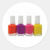 Neon Nail Polish Runder Aufkleber (Vorderseite)