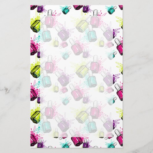 Neon Nail Polnisches Muster Briefpapier (Vorderseite)