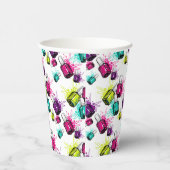 Neon Nail Polnisches Muster Pappbecher (Rechts)