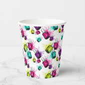 Neon Nail Polnisches Muster Pappbecher (Vorderseite)