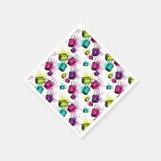 Neon Nail Polnisches Muster Serviette (Ecke)