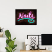 Neon Nails Sign Poster (Heimbüro)
