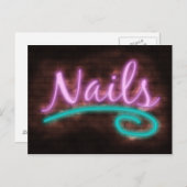 Neon Nails Sign Postkarte (Vorne/Hinten)