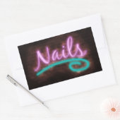 Neon Nails Sign Rechteckiger Aufkleber (Umschlag)