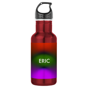 Neon-Name in Blau, Lila, Grün und Orange hinzufüge Edelstahlflasche