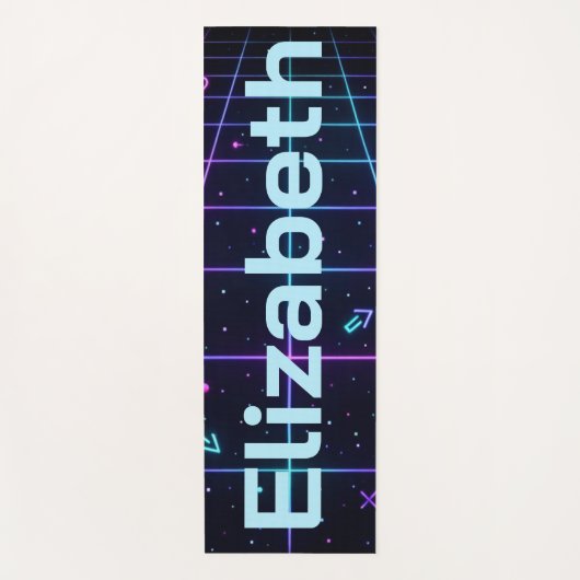 Neon Name Retro 80s Yogamatte (Vorderseite)