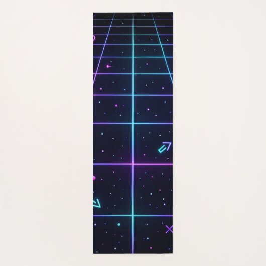 Neon Name Retro 80s Yogamatte (Rückseite)