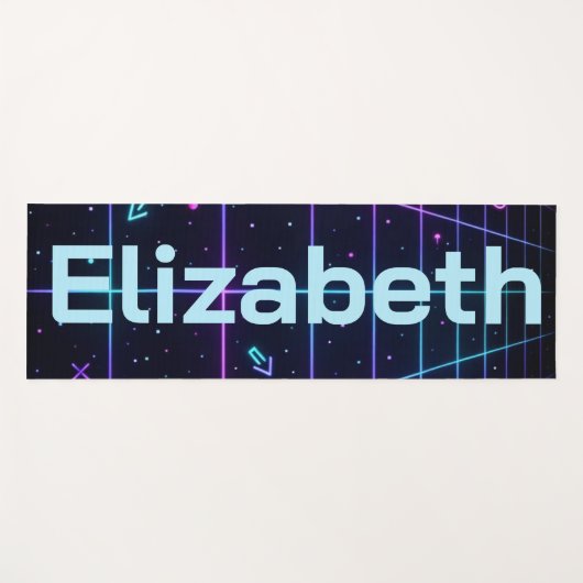 Neon Name Retro 80s  Yogamatte (Vorderseite (Horizontal))