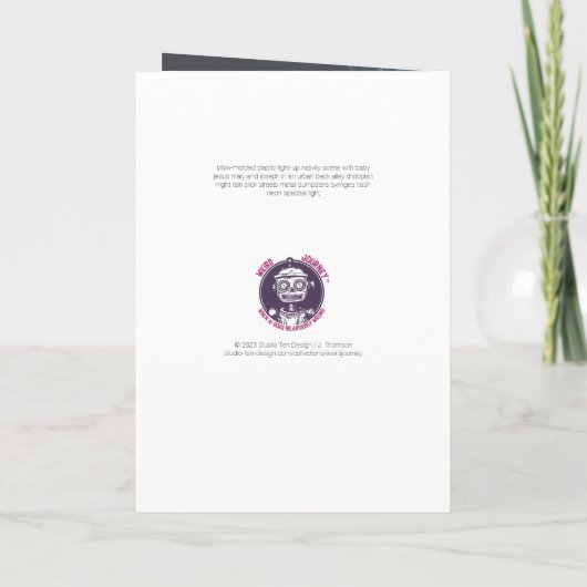 Neon Nativity Blank Card Dankeskarte (Rückseite)