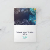 Neon & Navy Blue Axolotl Underwater Boy Geburtstag Dankeskarte (Innenseite)