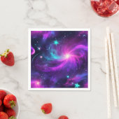 Neon Nebula Galaxie mit Sternen Serviette (Beispiel)