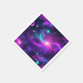 Neon Nebula Galaxie mit Sternen Serviette (Ecke)