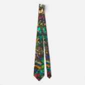 Neon Neck Tie - Rainbow Acid Dissolution design Krawatte (Vorderseite)