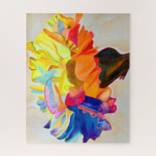 Neon-Nelke Aquarell-Blume Puzzle