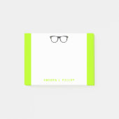 Neon Nerdy Black Glasses Custom Post-It Post-it Klebezettel (Vorderseite)