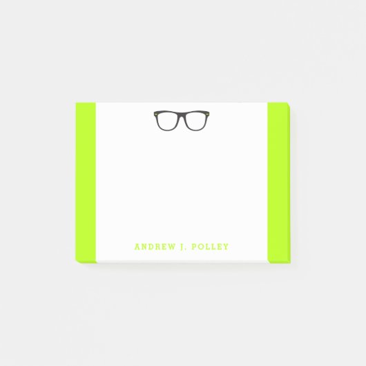 Neon Nerdy Black Glasses Custom Post-It Post-it Klebezettel (Vorderseite)