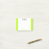 Neon Nerdy Black Glasses Custom Post-It Post-it Klebezettel (Auf Schreibtisch)