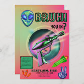 Neon Nerf Battle Dart Gun Game Birthday Boy Einladung (Vorne/Hinten)