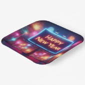 Neon New Year Reklametafeln Pappteller (Gewinkelt)