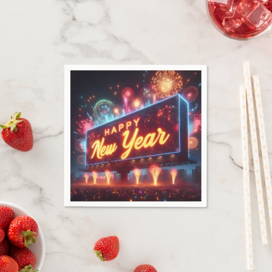 Neon New Year Reklametafeln Serviette (Beispiel)
