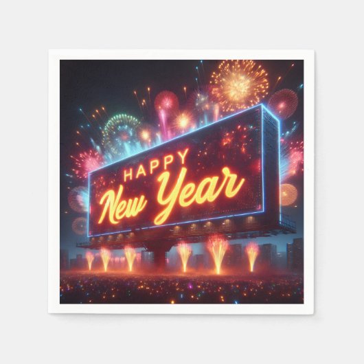 Neon New Year Reklametafeln Serviette (Vorderseite)