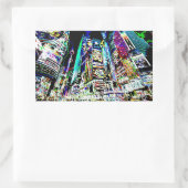 Neon New York City Rechteckiger Aufkleber (Tasche)
