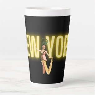 Neon New York & Vintage-Schönheiten Milchtasse