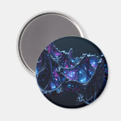 Neon Nexus: Interwoven Techno-Bio Struktur Magnet (Vorderseite/Rückseite)