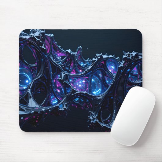 Neon Nexus: Interwoven Techno-Bio Struktur Mousepad (Mit Mouse)