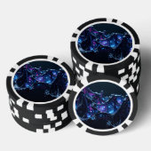 Neon Nexus: Interwoven Techno-Bio Struktur Pokerchips (Stapel)