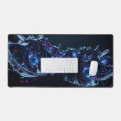 Neon Nexus: Interwoven Techno-Bio Struktur Schreibtischunterlage (Tastatur & Maus)