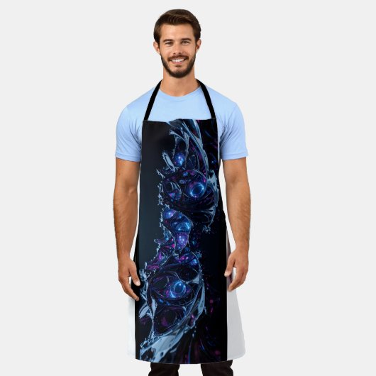 Neon Nexus: Interwoven Techno-Bio Struktur Schürze (Getragen)